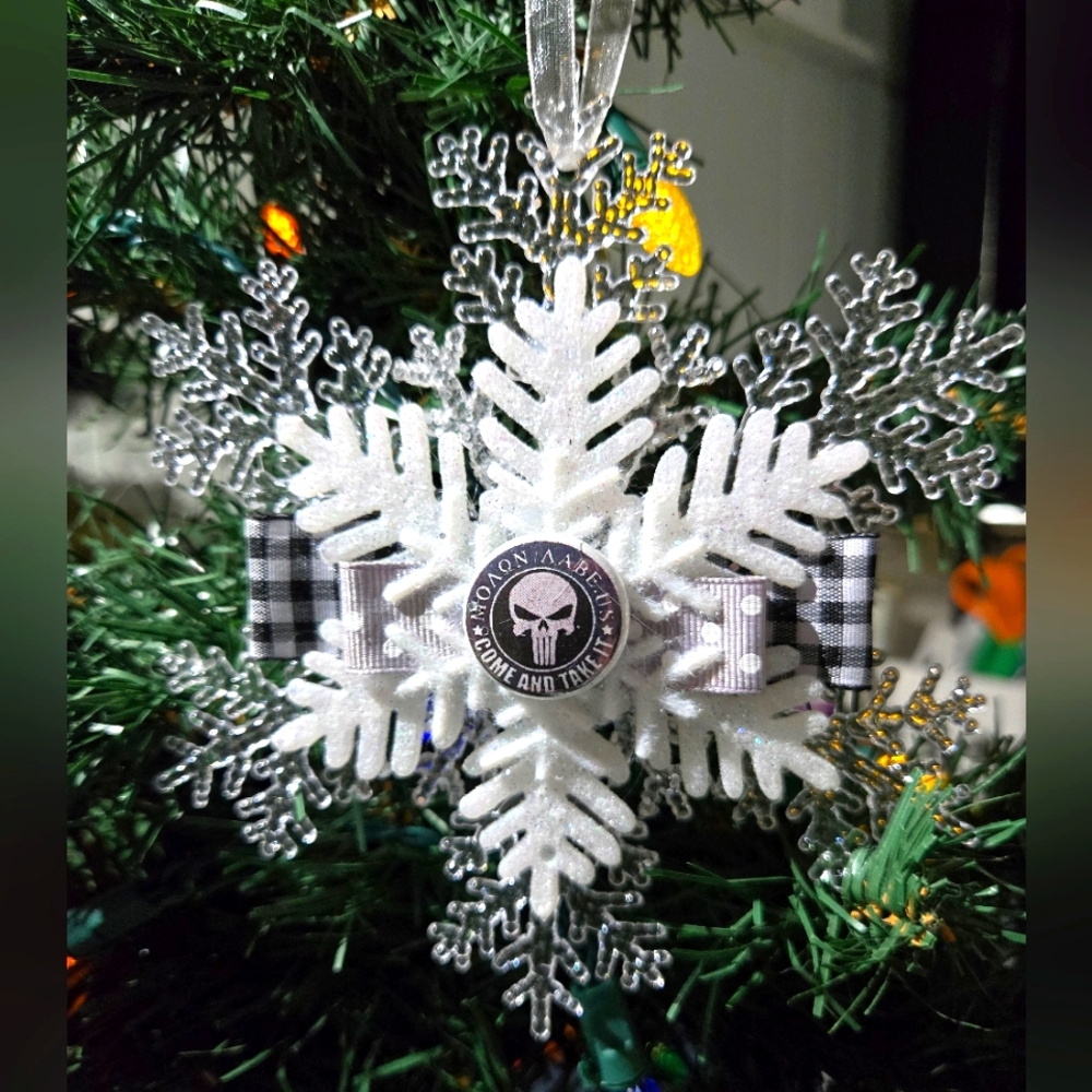 NWT Molon Labe Ornament Spartan Come and Take It Punisher  2nd Amendment OOAK